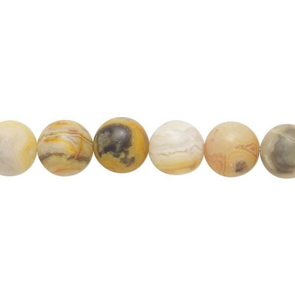 Crazy lace agate 1pkg1, matte round bead natural 8 inch 8mm image number 0
