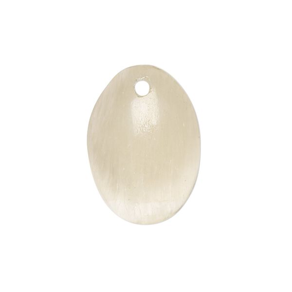 Golden selenite 1pkg1, hand-cut flat back puffed oval drop 23x16mm-25x18mm image number 0