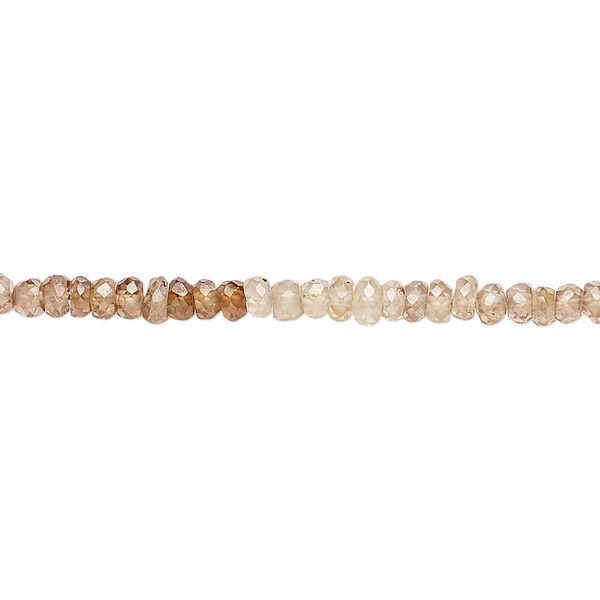 Zircon 1pkg1, hand-cut faceted rondelle bead 8 inch 3x1mm-4x2mm image number 0