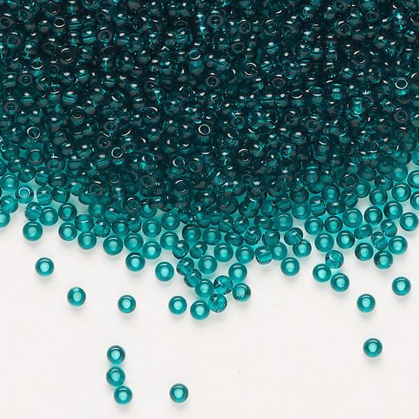 Seed bead, Preciosa Ornela Czech glass, pkg/50g, #11 rocaille, transparent teal, (50710). image number 0