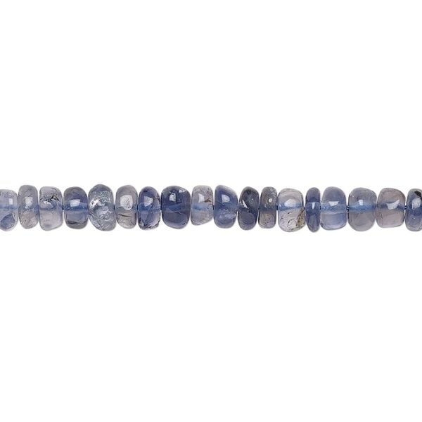 Iolite 1pkg1, hand-cut rondelle bead 13 inch 4x2mm-5x4mm image number 0