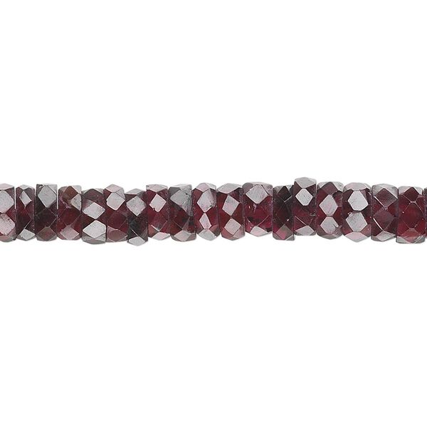 Garnet 1pkg1, hand-cut faceted rondelle bead 15.5-16 inch 5x2mm-6x3mm image number 0