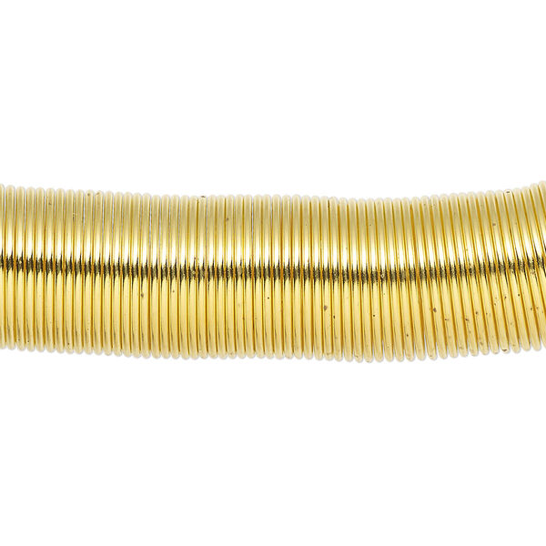 Memory wire, gold-finished stainless steel, 1/2 inch toe ring, 0.65-0.75mm thick. Sold per 1-ounce pkg, approximately 250 loops. image number 0