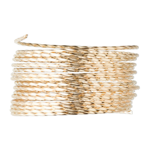 Wire, 12Kt gold-filled, full-hard, twisted round, 19 gauge. Sold per pkg of 5 feet. image number 0