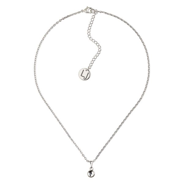 Necklace, Everyday Jewelry™, Crystal Passions® and silver-plated "pewter", crystal clear, 7.5mm round, 16 inches with 2-1/2 inch extender chain and lobster claw clasp. Sold individually. image number 0