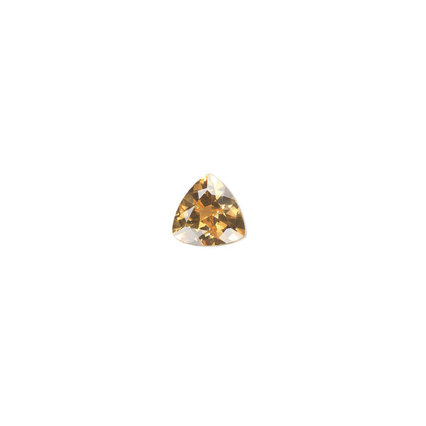 Citrine 1pkg1, hand-cut faceted triangle gem 7mm image number 0