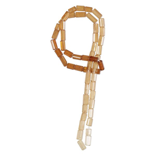 Hessonite garnet 1pkg1, hand-cut faceted round tube bead natural 15.5-16 inch 7x4mm-11x5mm image number 0