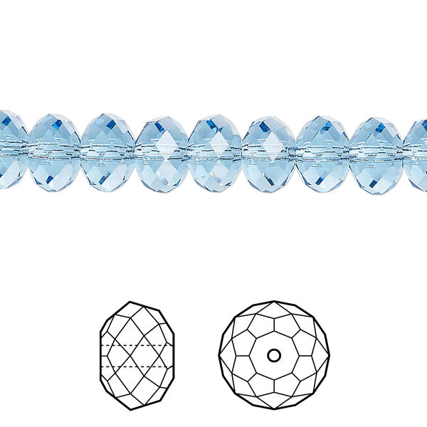 Bead 144pk cool blue, Crystal Passions® Regenerated 8x6mm rondelle 5040 image number 0