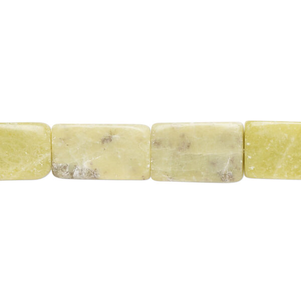 Olive new "jade" 1pkg1, flat rectangle bead natural D grade, 15.5-16 inch 15x9mm-16x10mm image number 0