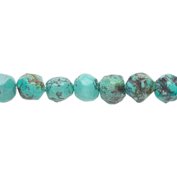 Turquoise 1pkg1, faceted pebble bead 15.5-16 inch medium image number 0
