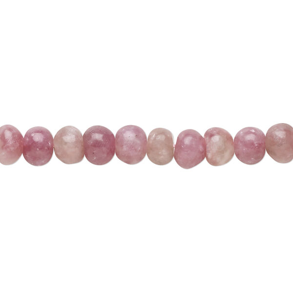 Pink lepidolite 1pkg1, rondelle bead natural 8 inch 6x4mm image number 0
