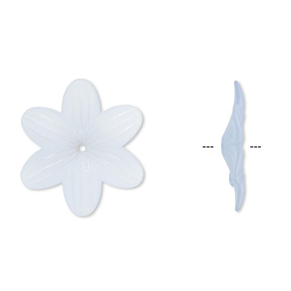 Component, acrylic, frosted light blue, 48x7mm flower. Sold per pkg of 10. image number 0
