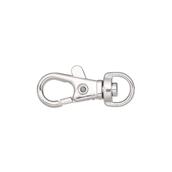 Clasp, lobster claw, imitation rhodium-finished steel and "pewter" (zinc-based alloy), 17x9mm with swivel. Sold per pkg of 10. image number 0