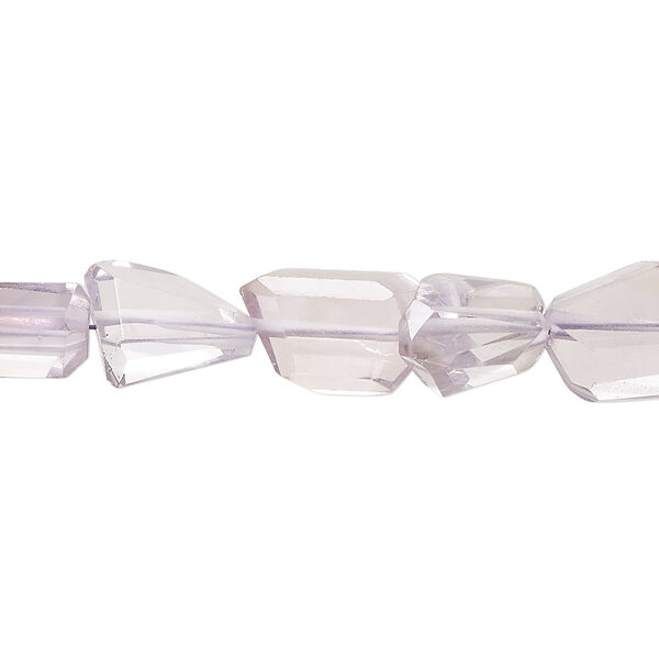 Lavender amethyst 1pkg1, hand-cut faceted freeform bead natural 6.5 inch 11x7mm-20x15mm image number 0