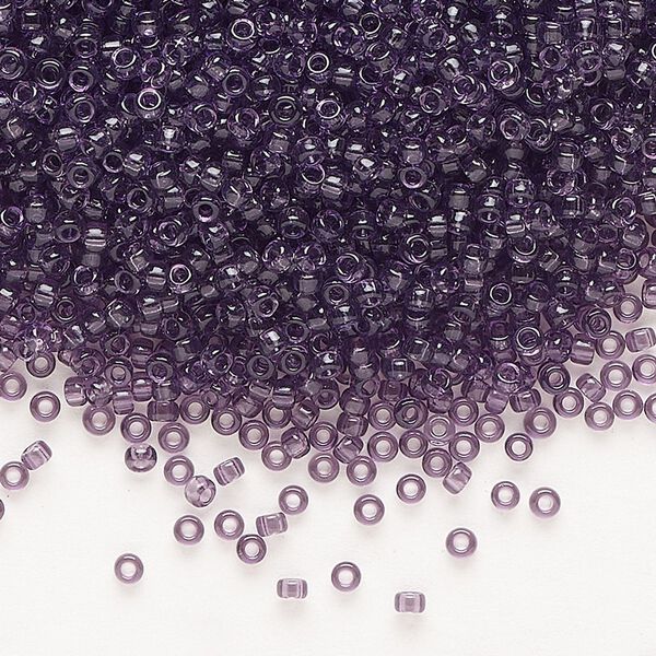 Seed bead, Miyuki, glass, pkg/250g, #11 rocaille, transparent amethyst (RR-157). image number 0