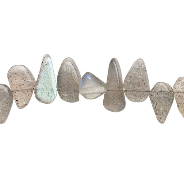 Labradorite 1pkg1, hand-cut top-drilled flat teardrop bead natural 14 inch 9x6mm-12x7mm image number 0