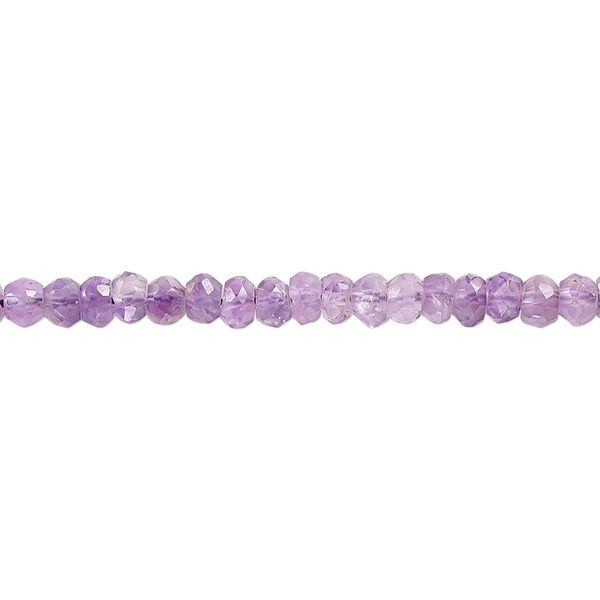 Amethyst 1pkg1, hand-cut faceted rondelle bead natural 15.5-16 inch 3x2mm-4x3mm image number 0