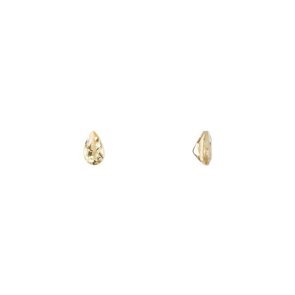 Citrine 1pkg4, hand-cut faceted pear gem 5x3mm image number 0