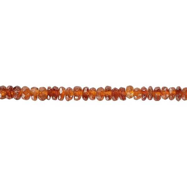 Spessartite 1pkg1, hand-cut faceted rondelle bead natural 18 inch 3x1mm-4x2mm image number 0