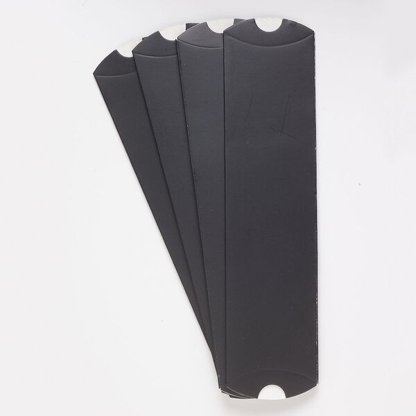 Gift box necklace pillow, paper, black, 8-3/4 x 2 x 1 inches. Sold per pkg of 8. image number 0