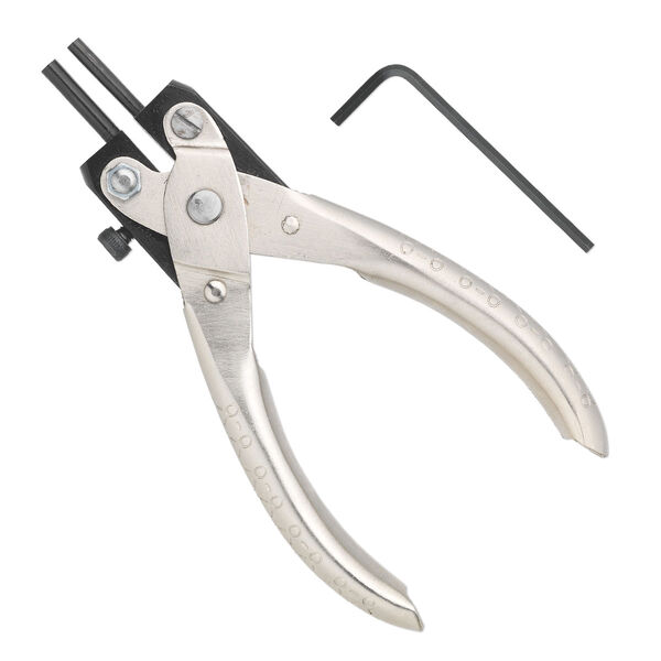 Pliers, wire-wrapping parallel action, steel, silver and black, 5-1/2 inches. Sold individually. image number 0