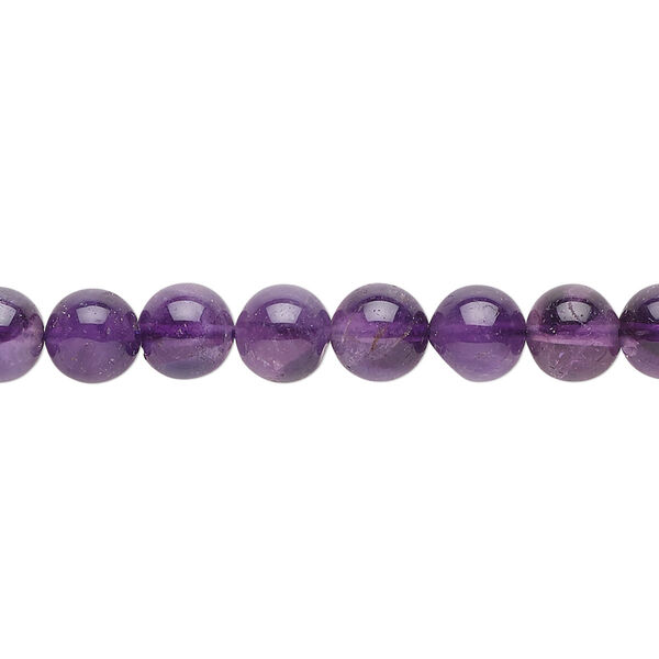 Amethyst 1pkg1, hand-cut round bead natural C grade, 15.5-16 inch 7mm image number 0