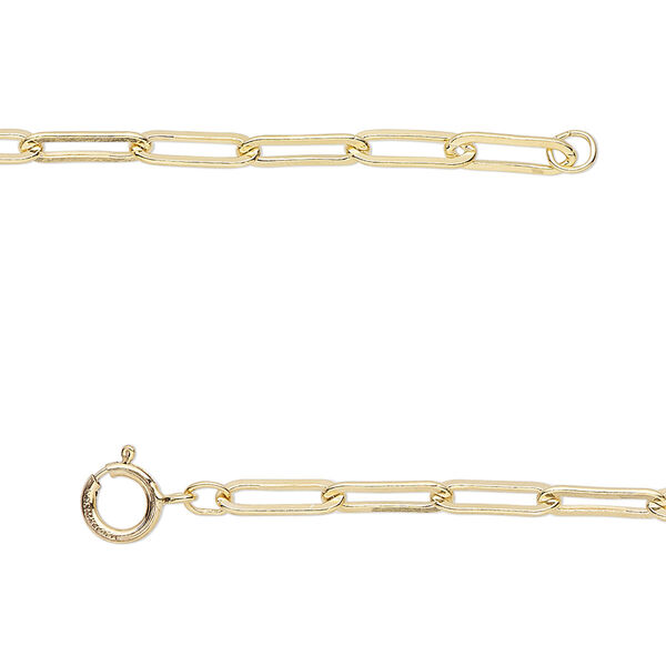 Chain, 14Kt gold-filled, 2.9mm long cable, 18 inches with springring clasp. Sold individually. image number 0
