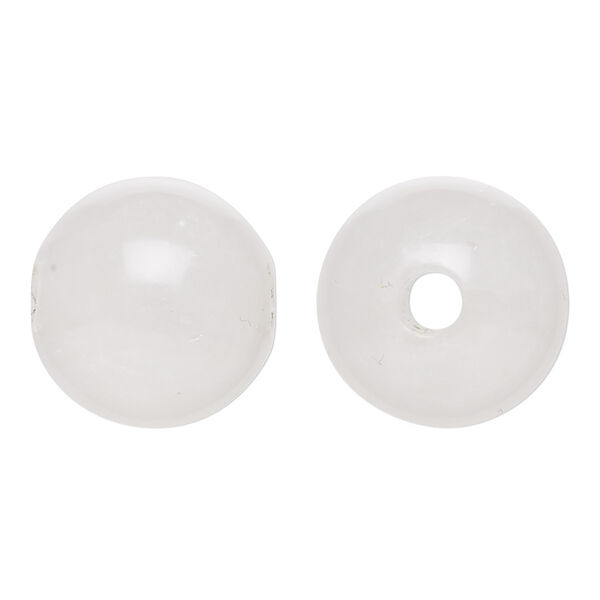 Snow quartz 1pkg1, semi-round bead natural 18x17mm image number 0