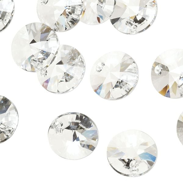 Drop 12pk crystal, Crystal Passions® 12mm pendant mini disk 6428 image number 1