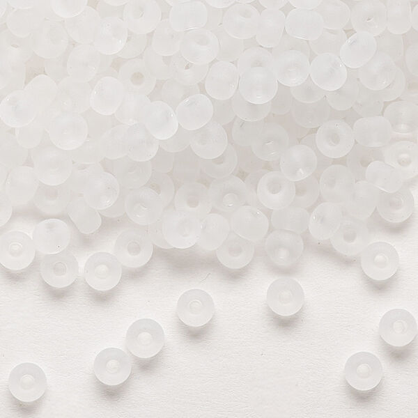 Seed bead, Preciosa Ornela Czech glass, pkg/500g, #6 rocaille, translucent matte clear, (00050). image number 0