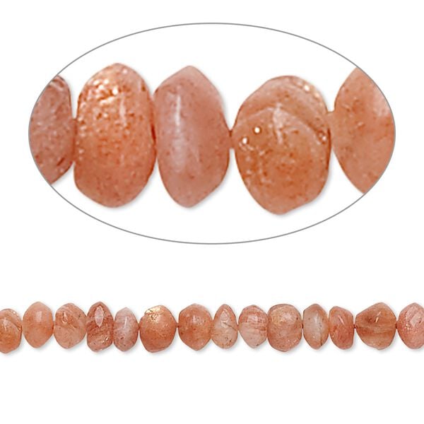 Sunstone 1pkg1, hand-cut saucer bead natural 15 inch 5x2mm-6x4mm image number 0