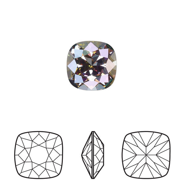 Fancy stone 6pk crystal iris mist foil back, Crystal Passions® 12mm cushion 4470 image number 0