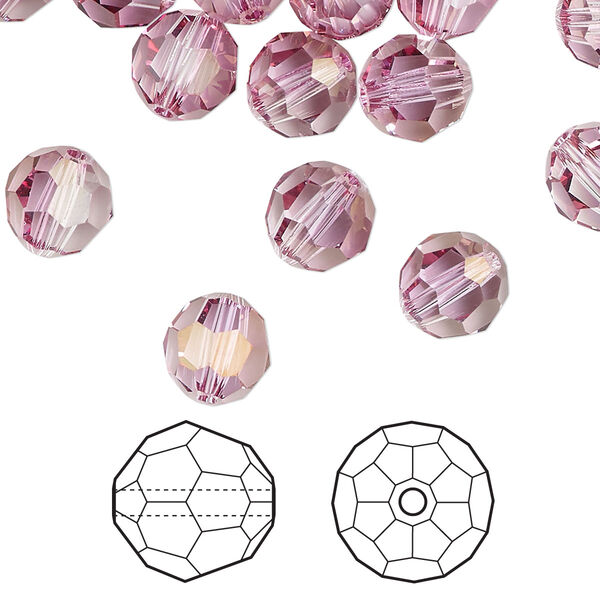 Bead 144pk dark rose, Crystal Passions® 8mm round 5000 image number 0