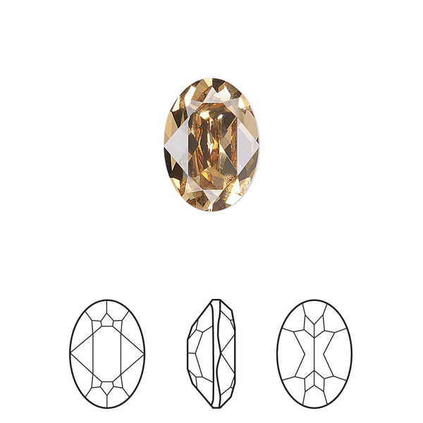 Fancy stone 144pk light Colorado topaz foil back, Swarovski® 14x10mm oval 4120 image number 0