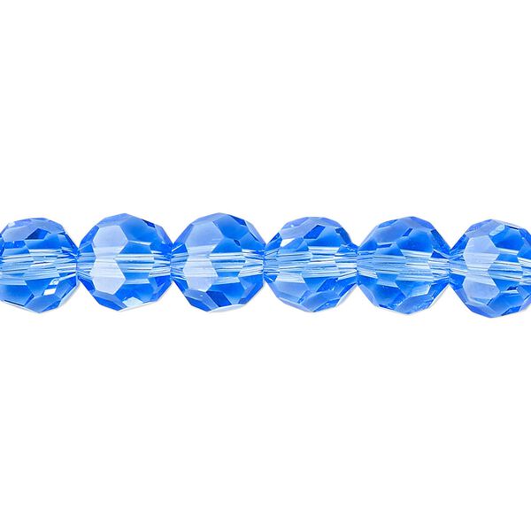Bead 1pk 32 facets transparent light blue, Celestial Crystal® 8mm round 15.5-16 inch image number 0