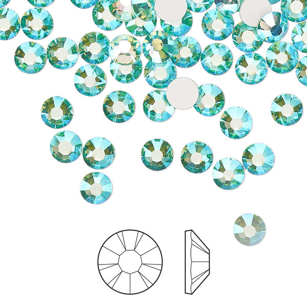 Flat back 1440pk Caribbean Sea AB foil back, Preciosa MAXIMA Czech crystal rhinestone 4.6-4.8mm chaton rose round SS20 image number 0