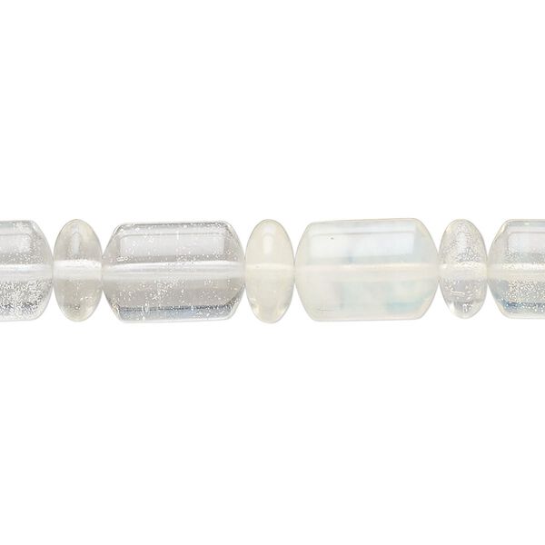 Bead, pineapple "quartz" glass, 8x4mm-8x7mm drum. Sold per 15" to 16" strand. image number 0