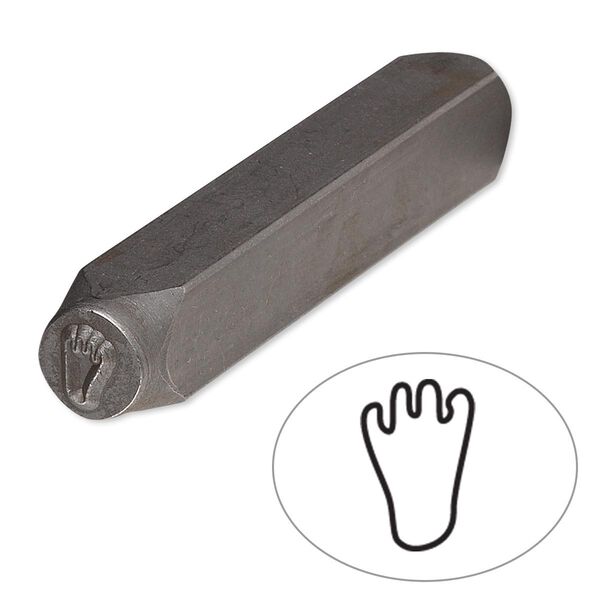 Stamp punch, tempered chrome vanadium steel, 6x4mm footprint, 2-3/4 x 3/8 inches. Sold individually. image number 0