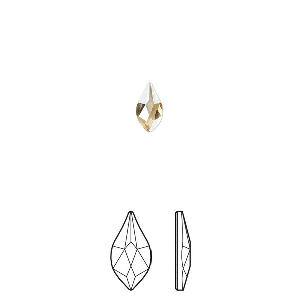 Flat back 288pk crystal golden shadow foil back, Swarovski® 7.5x4mm flame 2205 image number 0