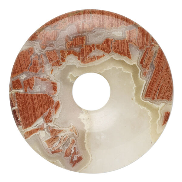 Brecciated jasper 1pkg1, donut focal natural B grade, 40mm image number 0