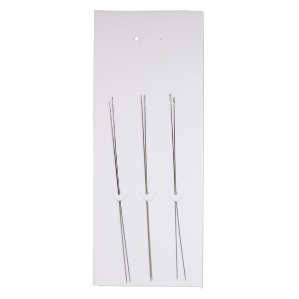 Needle, Beadalon® Jewel Loom®, steel, 0.46mm with 0.6mm eye width, 3 inches. Sold per pkg of 6. image number 0