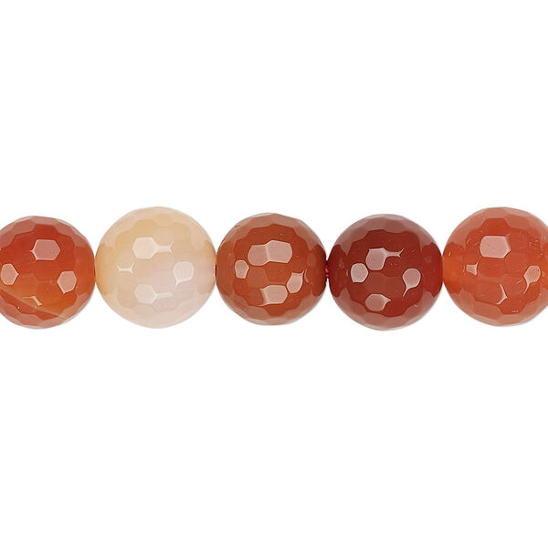 Red agate 1pkg1, faceted round bead 15 inch 9-10mm image number 0