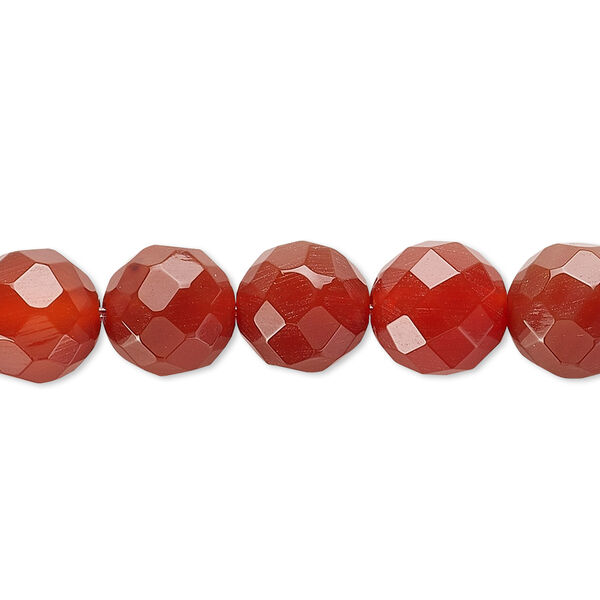 Carnelian 1pkg1, faceted round bead 15.5-16 inch 10mm image number 0