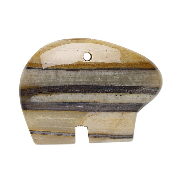 Tiger zebra iron 1pkg1, Zuni-style bear focal natural 35x25mm image number 0