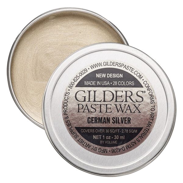 Wax paste, Gilders Paste®, pkg/1-ounce tin, German silver. image number 0