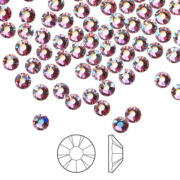Flat back 1440pk mesmera AB foil back, Preciosa MAXIMA Czech crystal rhinestone 3.8-4mm chaton rose round SS16 image number 0