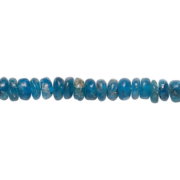 Blue apatite 1pkg1, hand-cut rondelle bead natural 13 inch 5x3mm-6x4mm image number 0