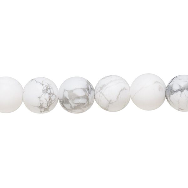 Howlite 1pkg1, matte round bead natural 8 inch 8mm image number 0