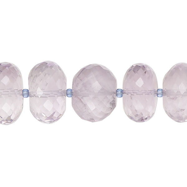 Amethyst 1pkg1, hand-cut micro-faceted rondelle bead natural 8 inch 14x8mm-16x12mm image number 0