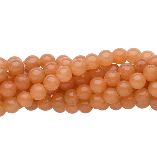 Red aventurine 1pkg10, round bead natural 15.5-16 inch 4mm image number 0